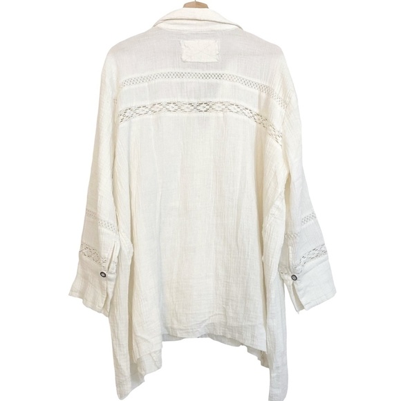 FREE PEOPLE We The Free Ranch Wash Oversized Shirt in Ivory - Picture 13 of 15